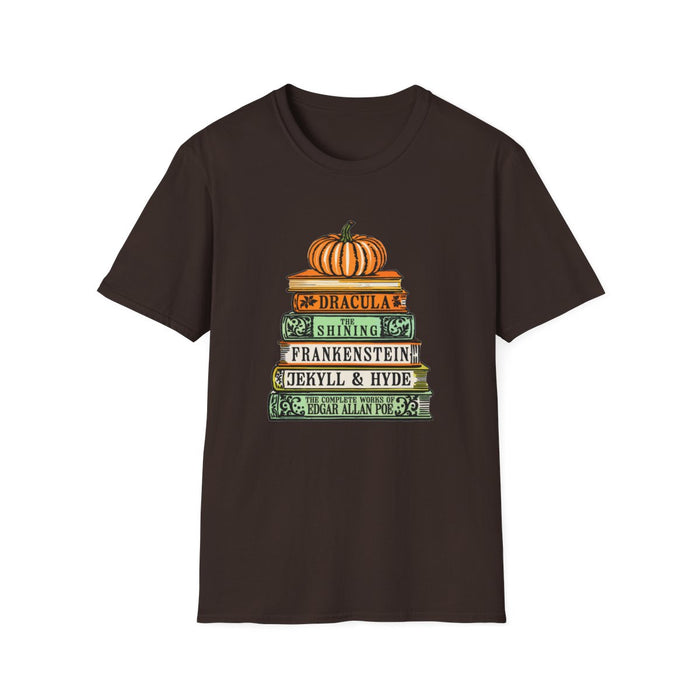Classic Horror Books Halloween T-Shirt - funny t-shirt by Cheeky Business