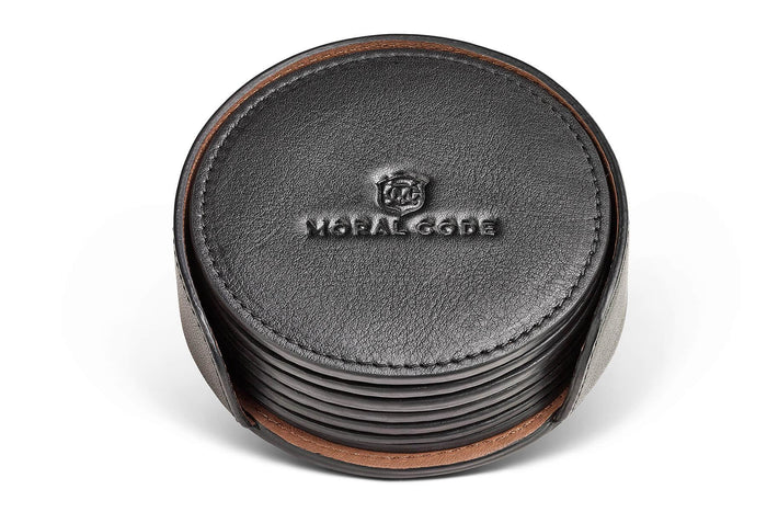 Moral Code Coaster -Black Leather- #color_black-leather