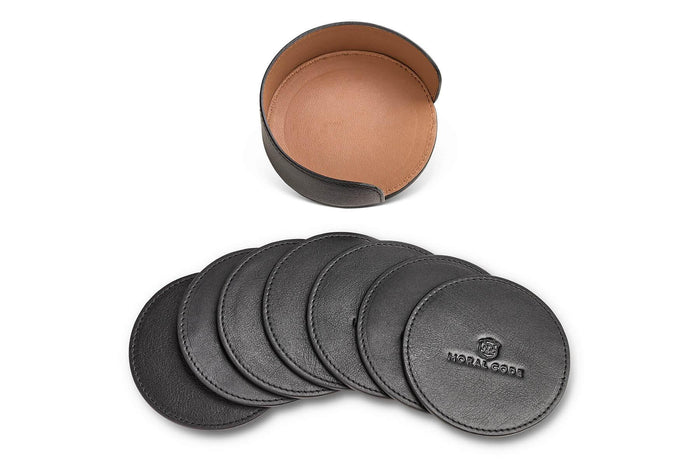 Moral Code Coaster - #color_green-leather