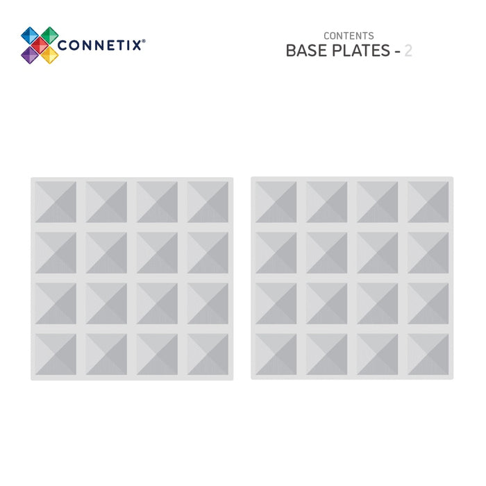 Connetix Magnetic Tiles Clear Base Plate Pack 2 Pack