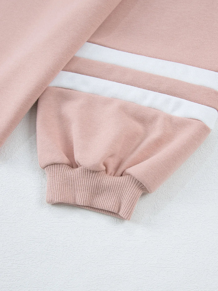 Contrast Trim Round Neck Top and Pants Set
