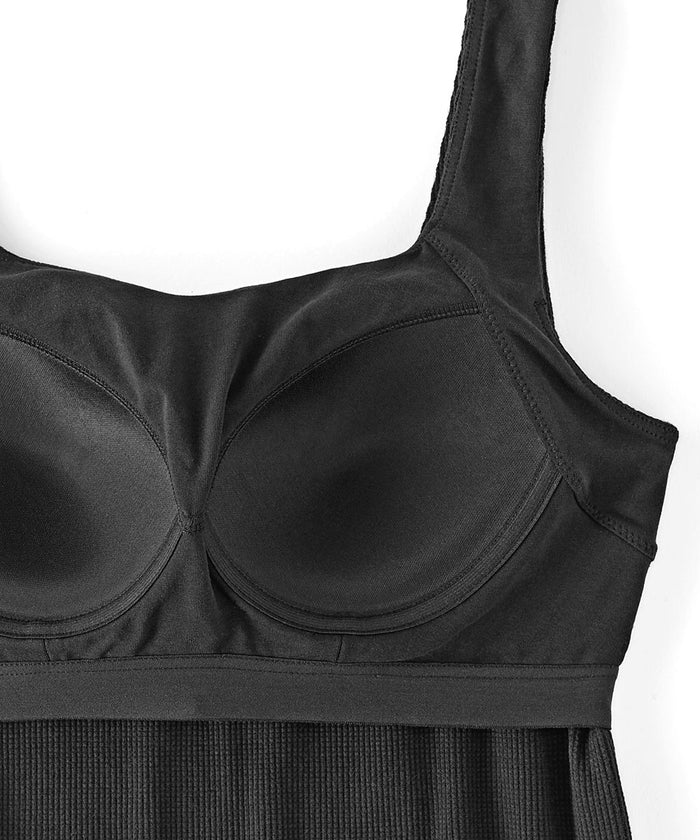 Cotton Waffle Wireless Built-In Bra Tank Top