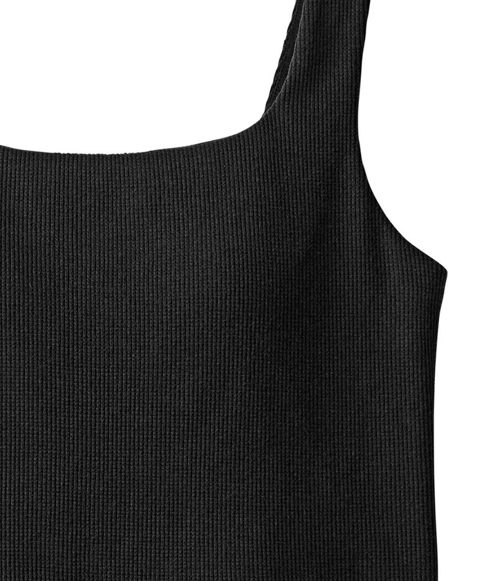 Cotton Waffle Wireless Built-In Bra Tank Top