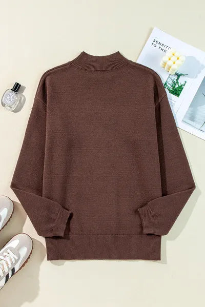 Cozy Women's Mock Neck Sweater with Western Boot Motif