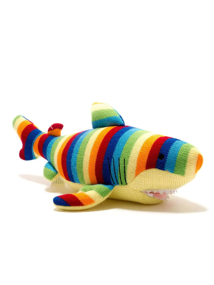 Crochet Shark Rattle, Stripy Toy Best Years