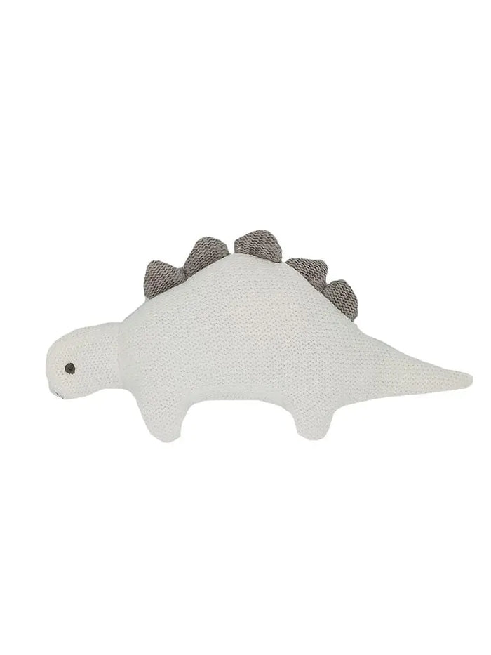 Crochet Stegosaurus Rattle, White Toy Best Years