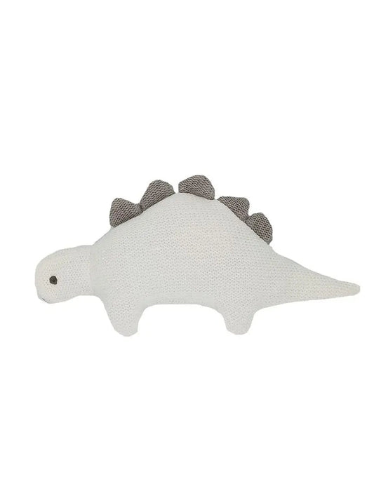 Crochet Stegosaurus Rattle, White Toy Best Years