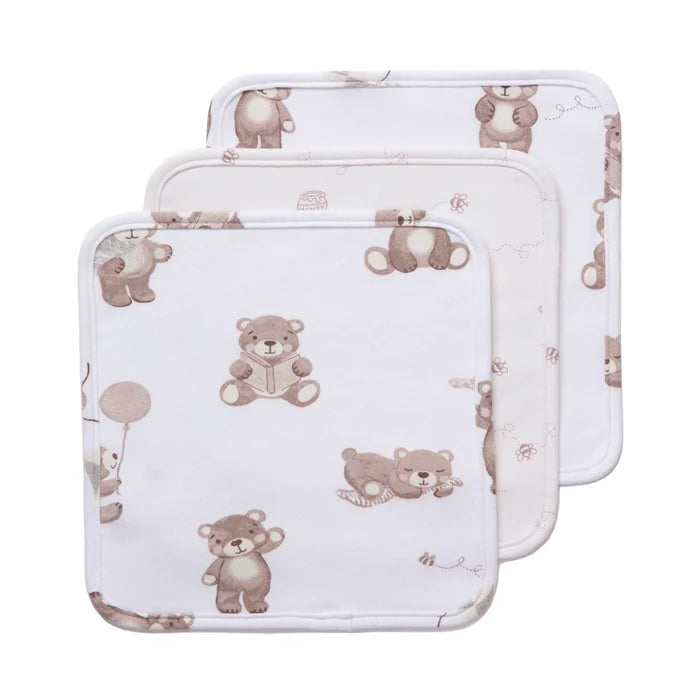 Cuddly Bear 3pk Washcloth Gift Set