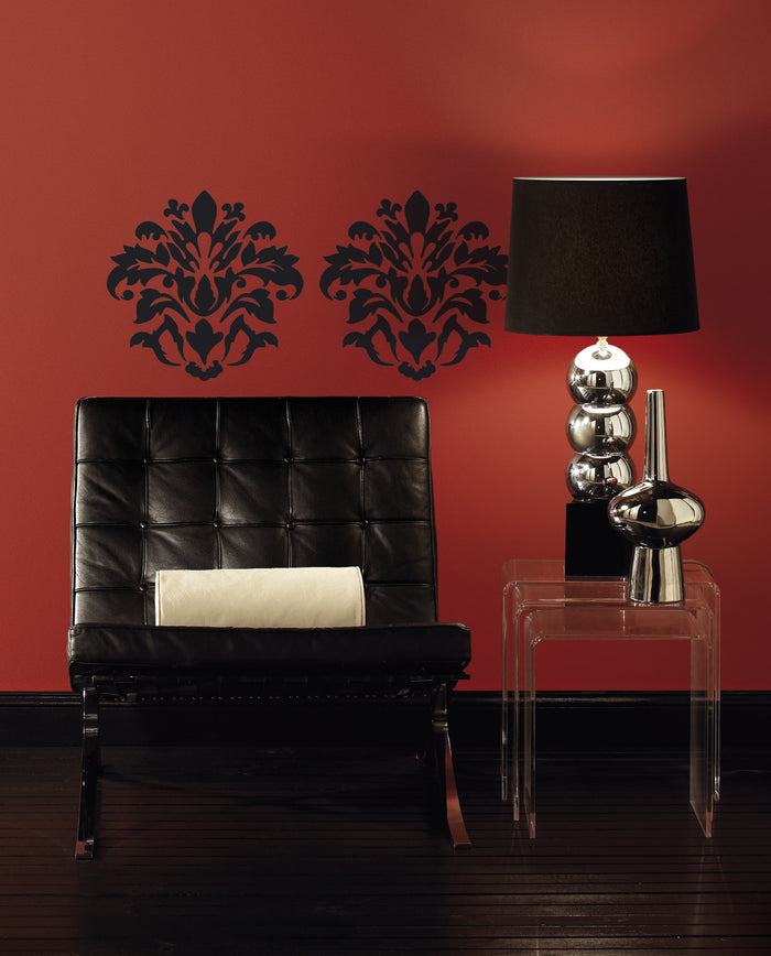 Damask (Black) Peel & Stick Wall Decals image