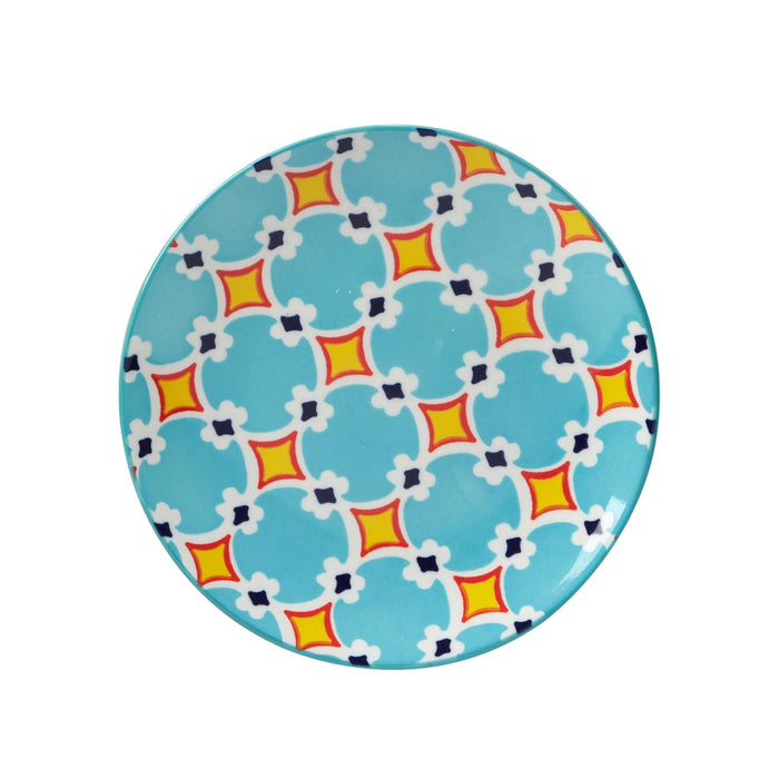 Damask Floral Appetizer Plates - Geometric Quatrefoil