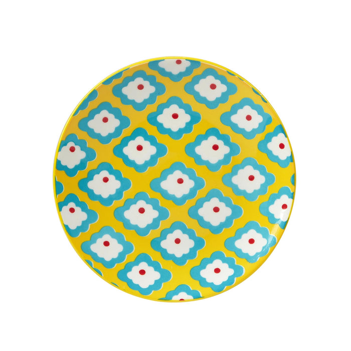 Damask Floral Appetizer Plates - Diamond Lattice
