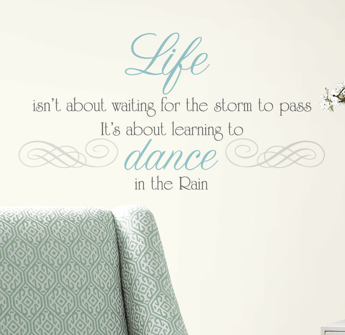Dance in the Rain Quote Peel & Stick Wall Decals image