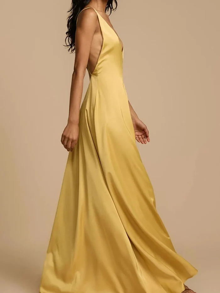 Deep V-Neck Maxi Dress
