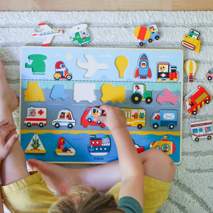 Djeco Jumbo Transport Wooden Puzzle