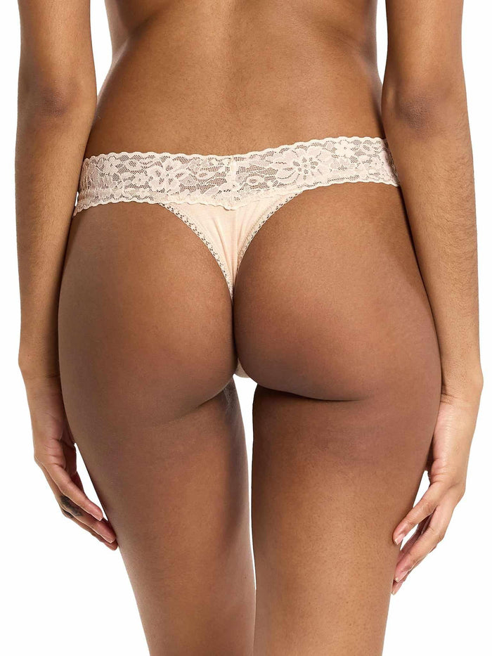 Chai Modal DreamEase™ Original Rise Thong - Back View, floral lace waistband | Hanky Panky