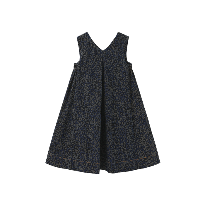 dress leopard denim v jumper - blue