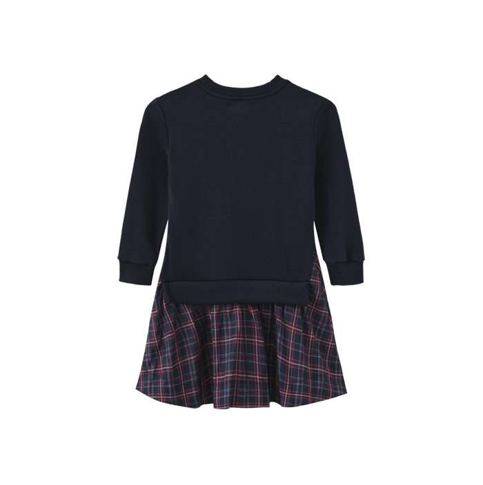 dress mixed fabric sweatshirt - navy