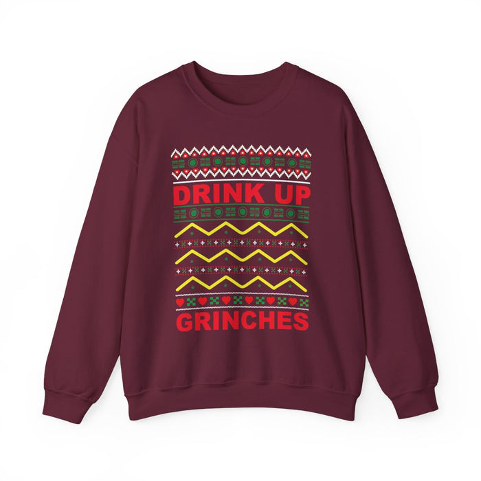 Drink Up Grinches Christmas Sweatshirt - funny sweatshirt by Cheeky Business