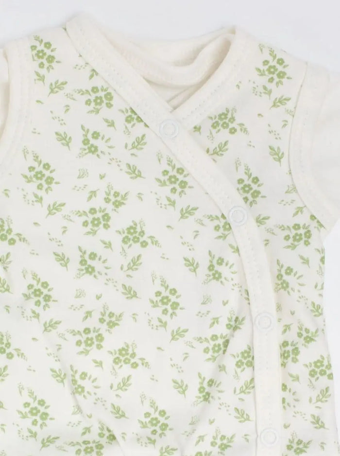 Dungaree & Top Set, Apple Floral, Premium 100% Organic Cotton Tiny & Small