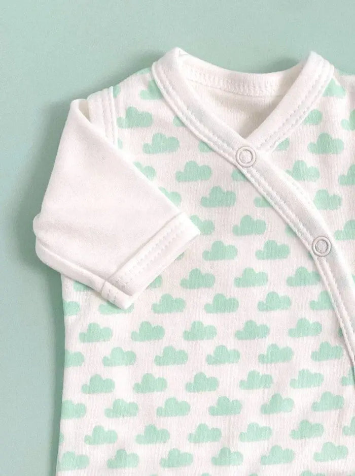 Dungaree & Top Set, Mint Cloud, Premium 100% Organic Cotton Tiny & Small