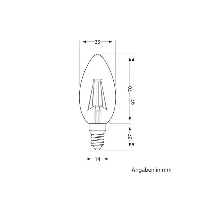 E14 LED Leuchtmittel MATT - nicht dimmbar, 424 Lumen (PL CILINDRO)