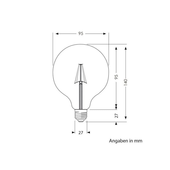 E27 LED Leuchtmittel GLOBE KLAR - nicht dimmbar, 806 Lumen (Pendelleuchten)