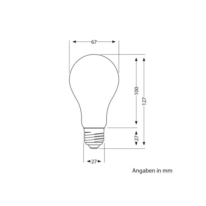 E27 LED Leuchtmittel KLAR - nicht dimmbar, 1600 Lumen (Deckenleuchten)