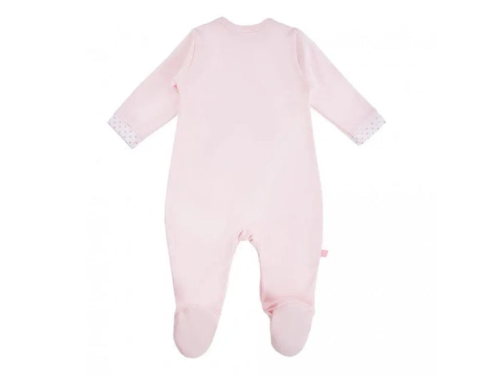 Early Baby Babygrow, Embroidered Bunny Design - Pink Sleepsuit / Babygrow EEVI