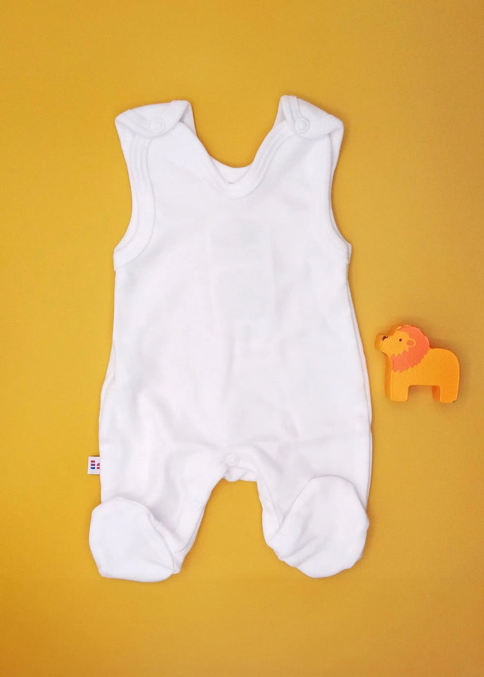 Early Baby Footed Dungarees - White Dungaree EEVI