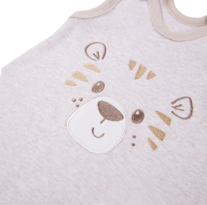 Early Baby Footed Dungarees, Cute Tiger Design - Ecru Dungaree EEVI