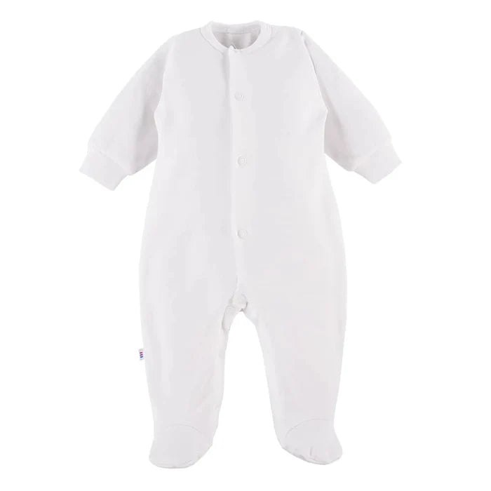 Early Baby Footed Sleepsuit - White Sleepsuit / Babygrow EEVI