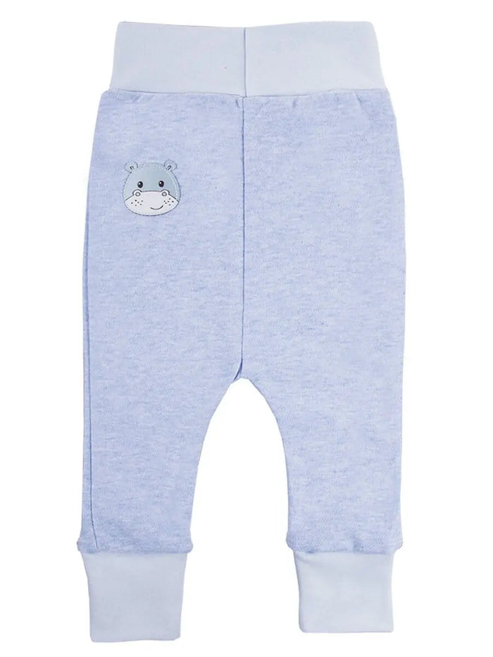 Early Baby Jersey Trousers, Cute Hippo Design - Blue (3-5lb & 5-8lb) Trousers / Leggings EEVI