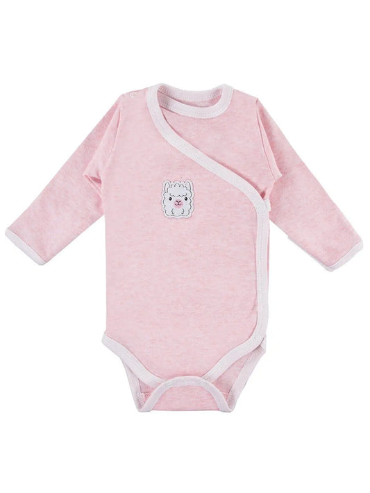 Early Baby Long Sleeved Bodysuit, Cute Alpaca Design - Pink Bodysuit / Vest EEVI