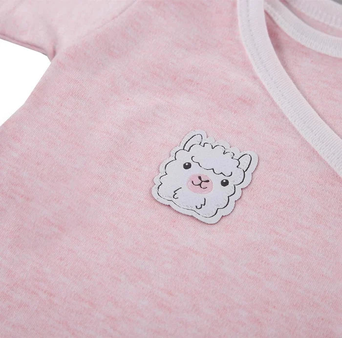 Early Baby Long Sleeved Bodysuit, Cute Alpaca Design - Pink Bodysuit / Vest EEVI