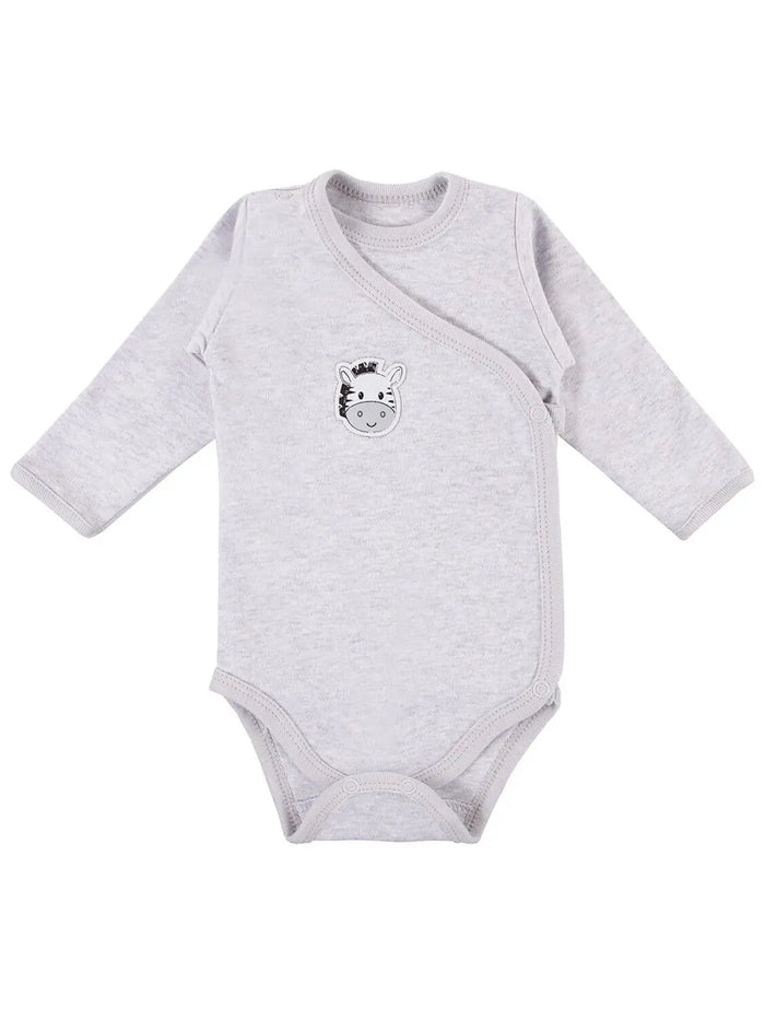 Early Baby Long Sleeved Bodysuit, Cute Zebra Design - Grey Bodysuit / Vest EEVI