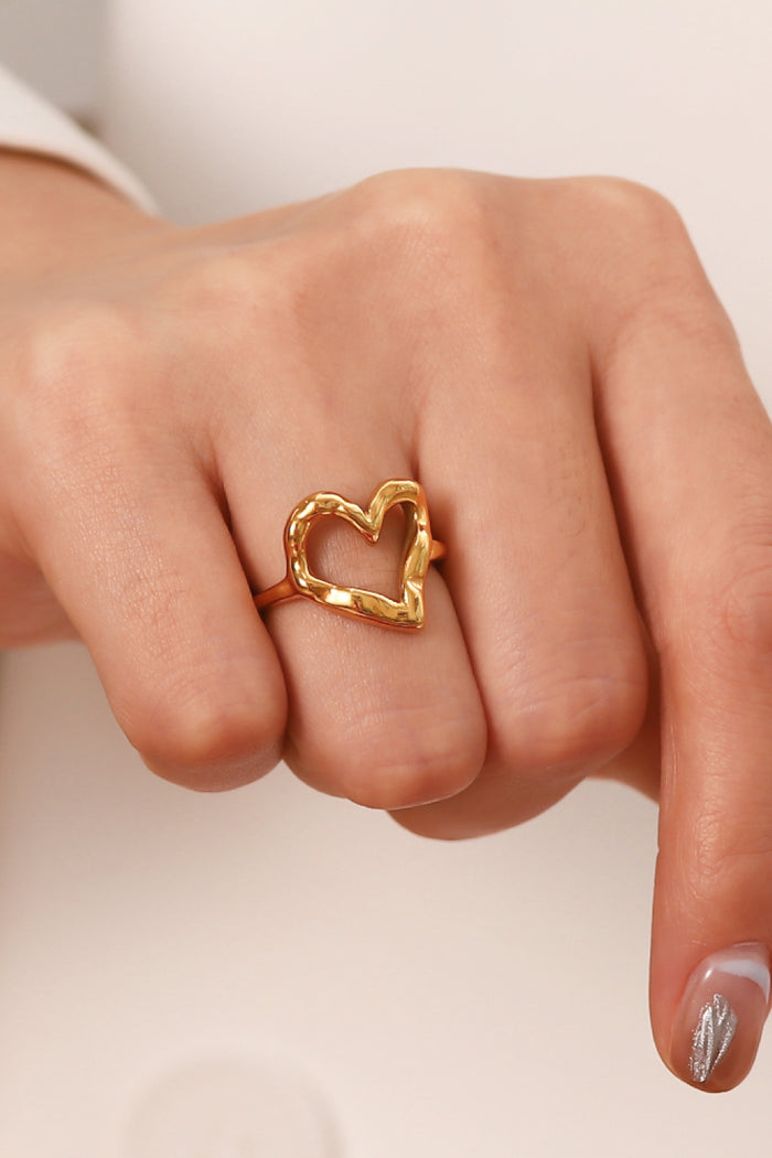 Elegant 18K Gold Plated Heart Ring - Stylish & Gift-Ready
