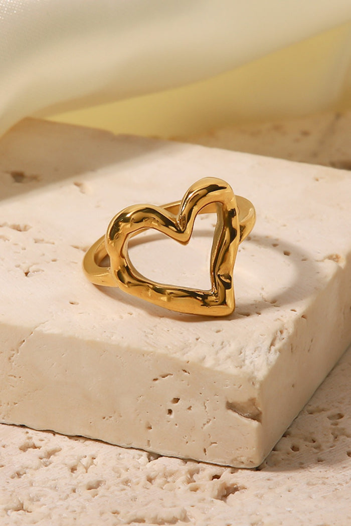 Elegant 18K Gold Plated Heart Ring - Stylish & Gift-Ready
