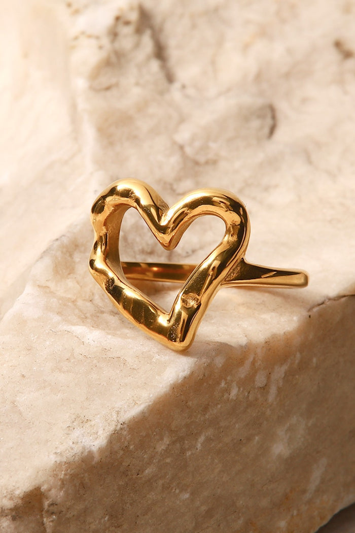 Elegant 18K Gold Plated Heart Ring - Stylish & Gift-Ready