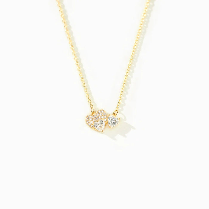 Elegant 18K Gold-Plated Zircon Heart Necklace in Sterling Silver