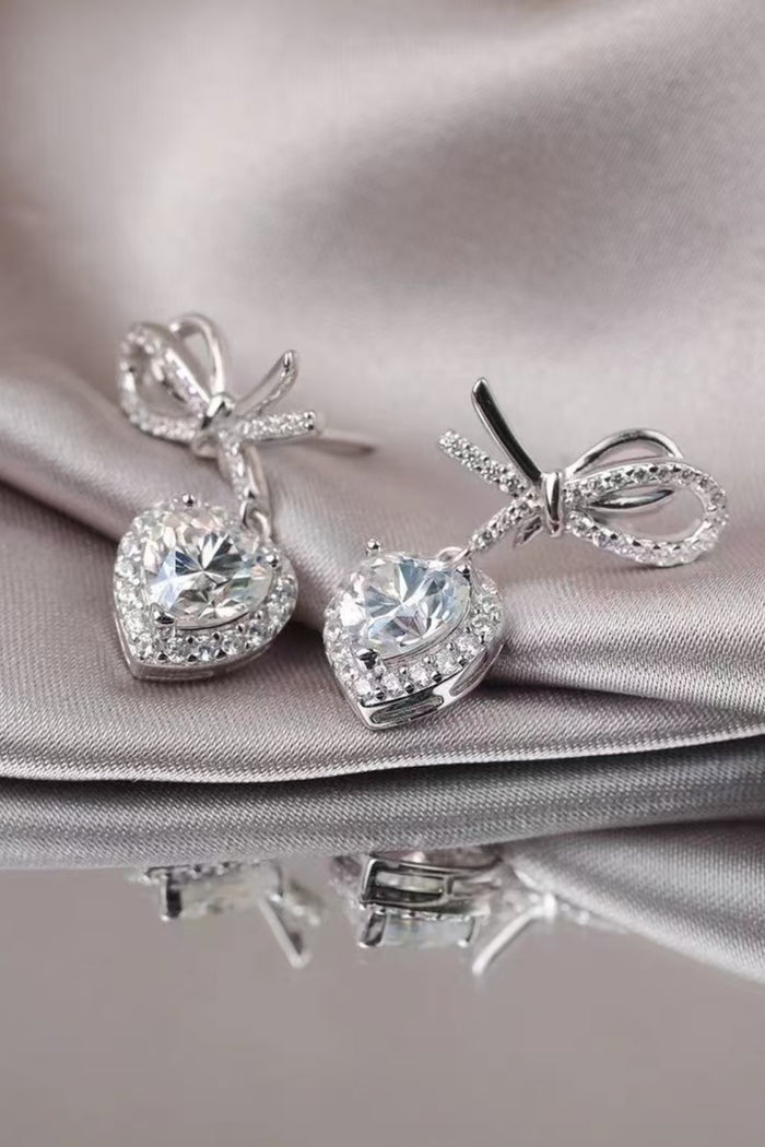 Elegant 2 Carat Moissanite Heart Earrings for Women