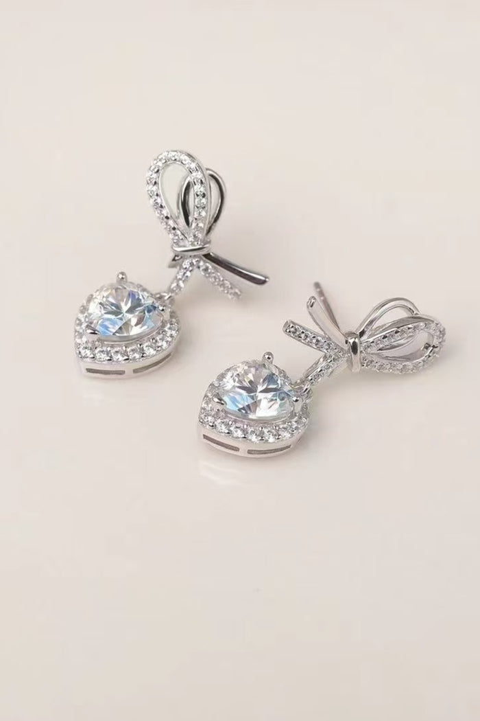 Elegant 2 Carat Moissanite Heart Earrings for Women