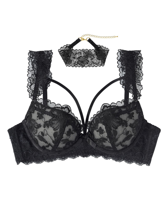 Embroidered Lace Push-Up Bra