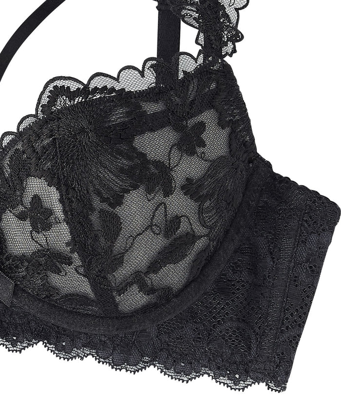 Embroidered Lace Push-Up Bra