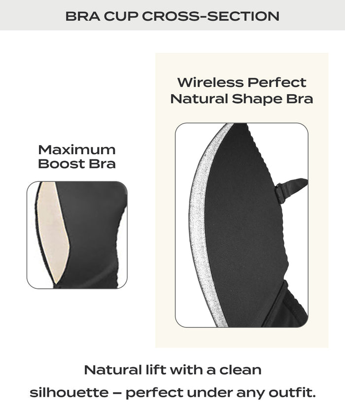 Embroidered Logo Perfect Natural Shape Wireless Bra