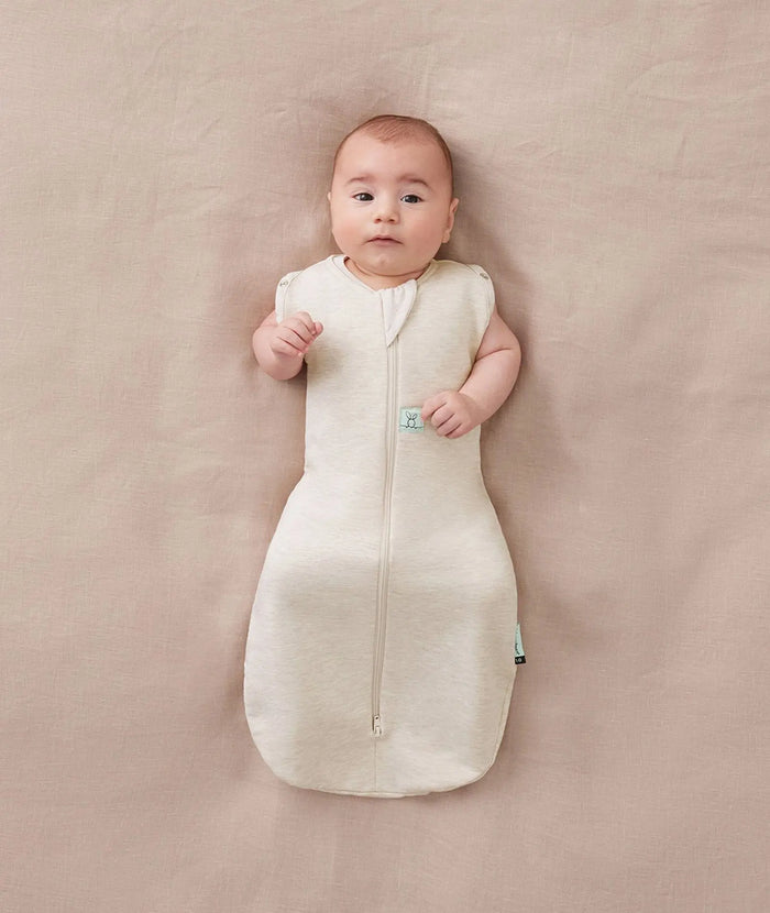 Ergopouch - Organic All Year Cocoon Swaddle Bag -Oatmeal Marle -1 Tog Sleeping Bag ErgoPouch - Australia