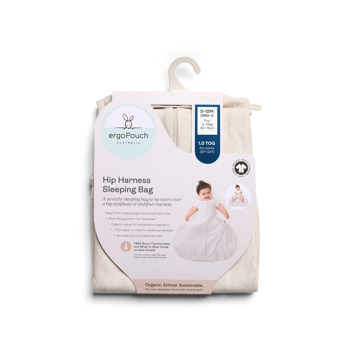 ergoPouch Hip Harness Jersey Sleeping Bag 1.0 TOG Oatmeal Marle