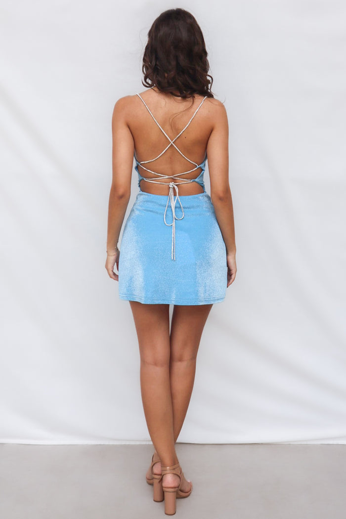 Evie Mini Dress - Blue - Runway Goddess