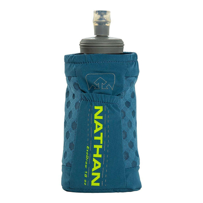 color:Blue Mirage/Nuclear Yellow||view:SKU Image Primary||seo:ExoDraw 2.0 18oz Handheld Hydration Nathan Blue Mirage/Nuclear Yellow