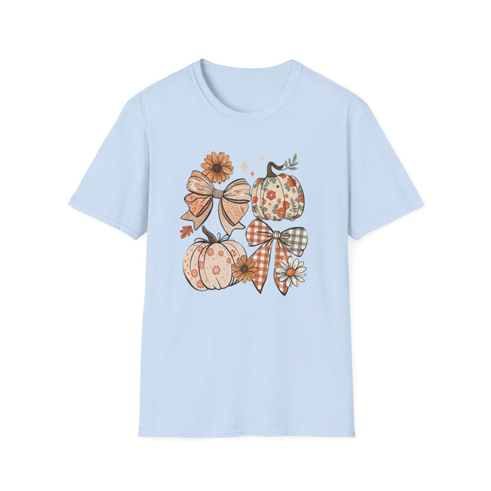 Fall Pumpkin Bow Graphic T-Shirt - funny t-shirt by Cheeky Business