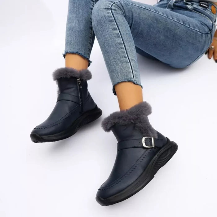 Faux Fur Buckle Boots